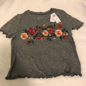 Hollister t-shirt with Floral Embroidery